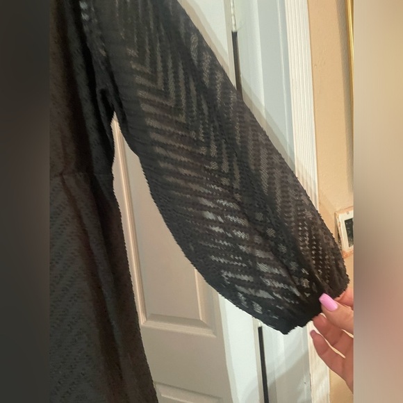 NWT Chiffon Geometric overlay long sleeve dress plus 22/24 🌺🌹🌸 163 Rare - Picture 8 of 11